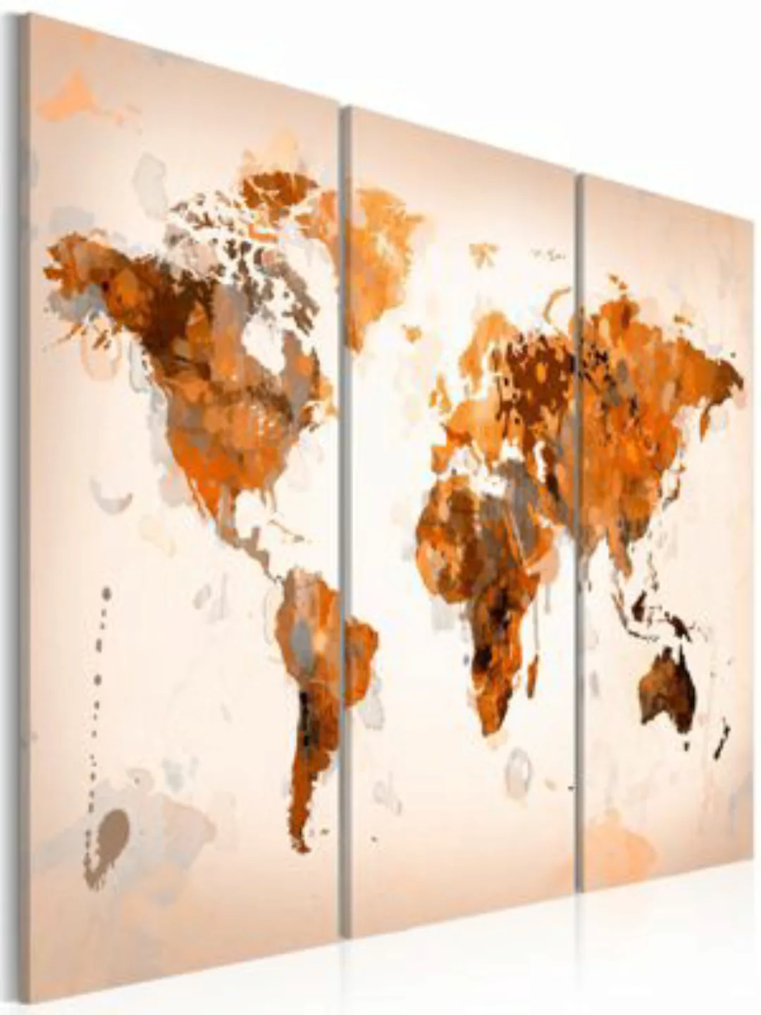 artgeist Wandbild Map of the World - Desert storm - triptych mehrfarbig Gr. günstig online kaufen