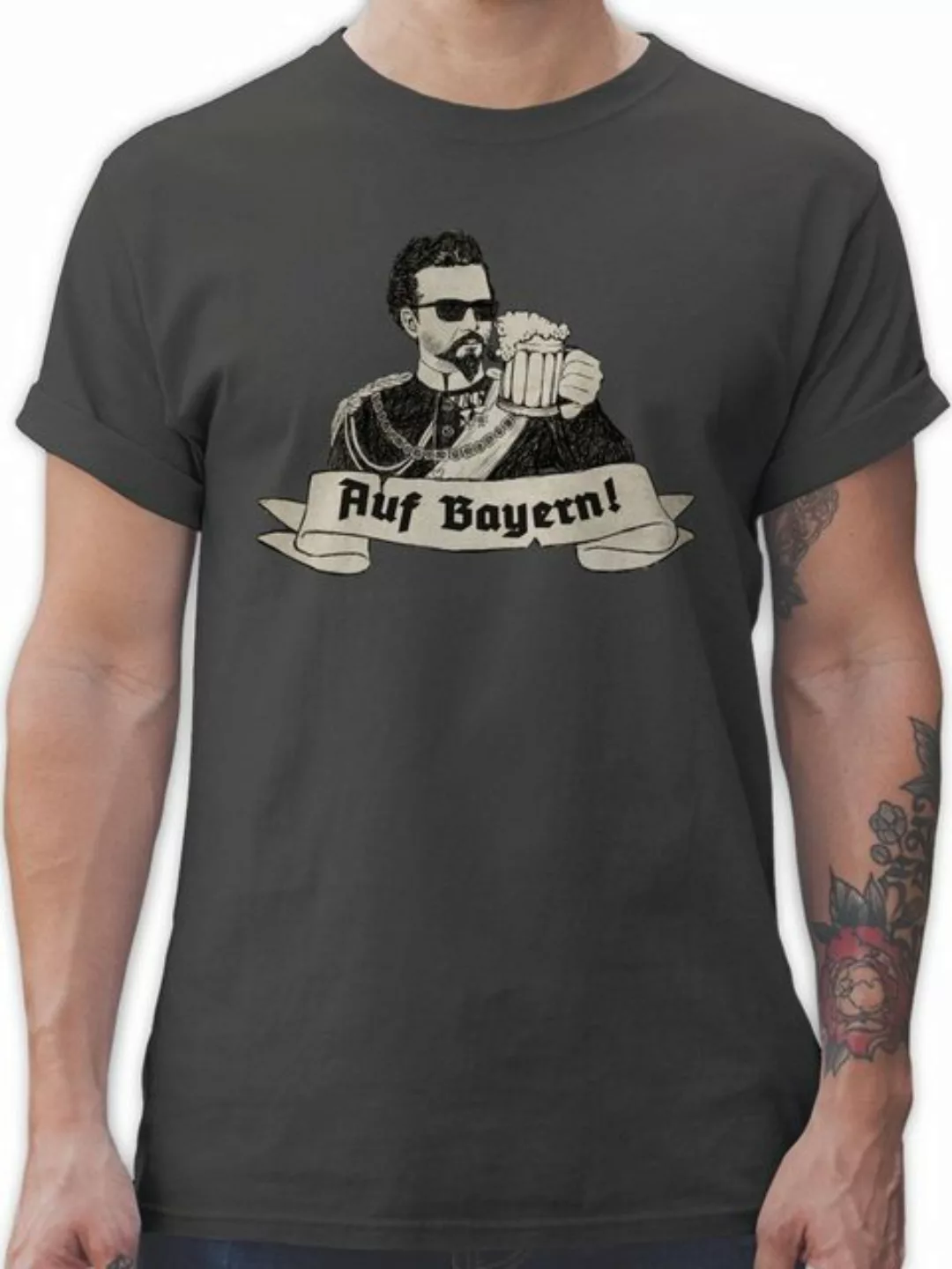 Shirtracer T-Shirt König Ludwig Bayern - Auf Bayern Prost Mode für Oktoberf günstig online kaufen