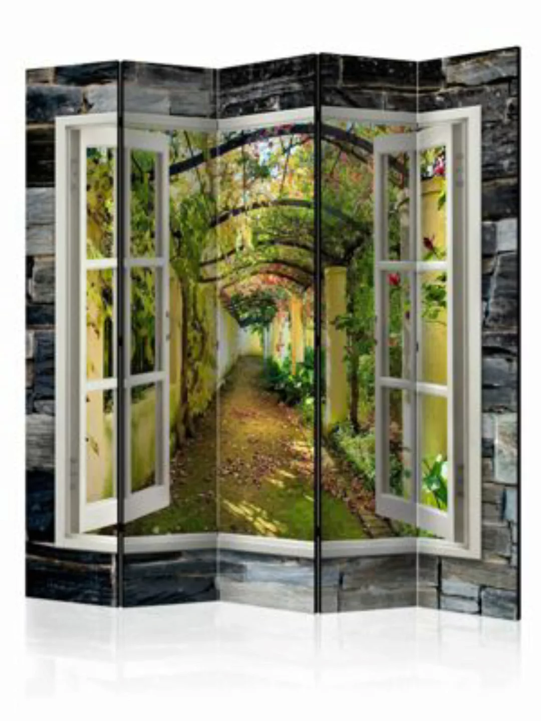 artgeist Paravent Secret Garden II [Room Dividers] grün-kombi Gr. 225 x 172 günstig online kaufen