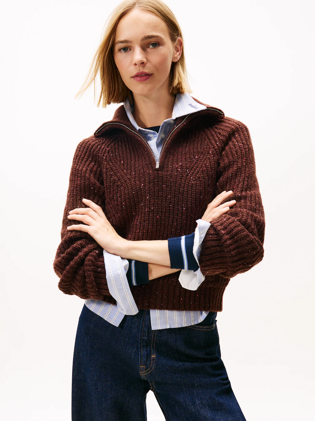 Tommy Jeans Troyer "TJW NEP 1/4 ZIP SWEATER" günstig online kaufen