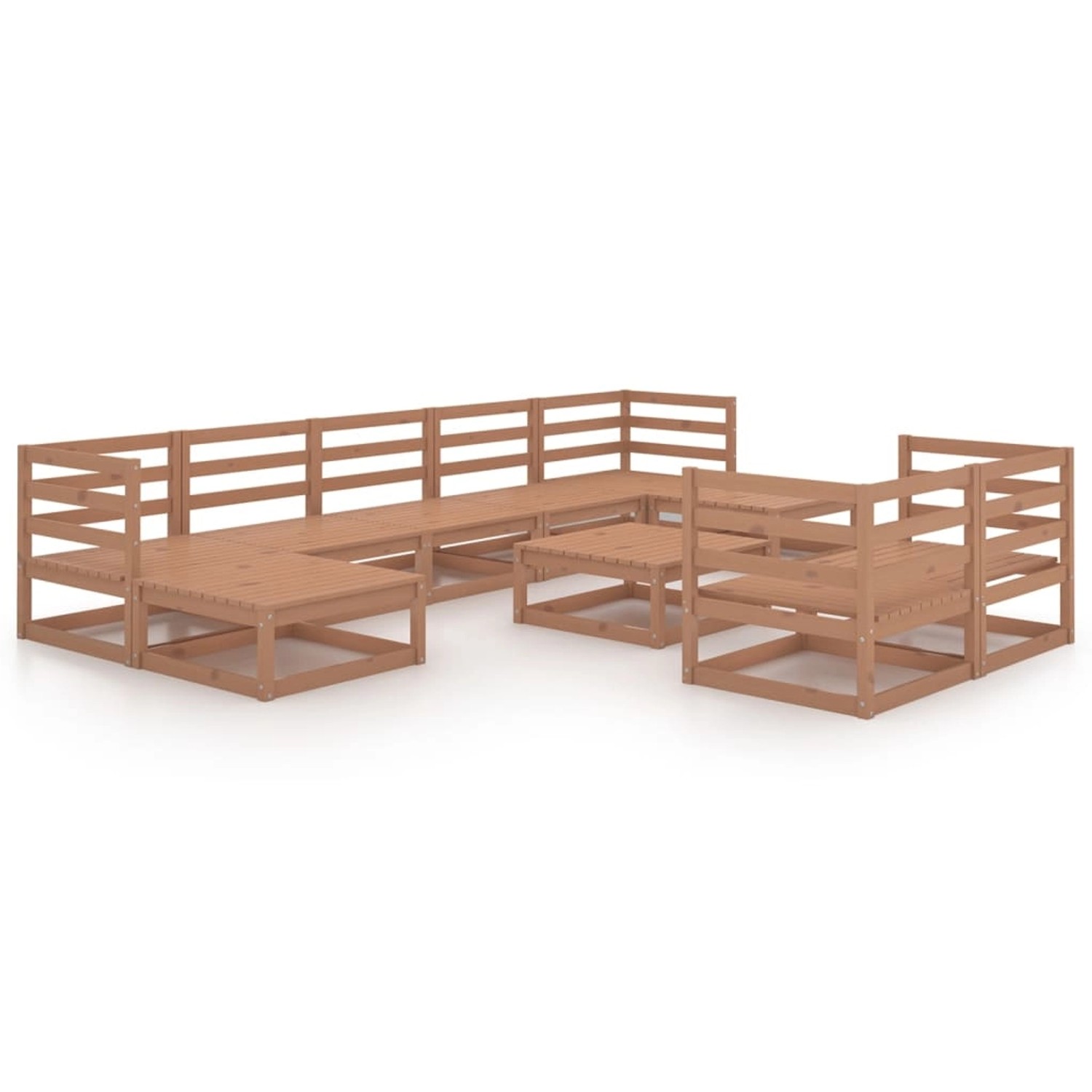 vidaXL 10-tlg Garten-Lounge-Set Honigbraun Massivholz Kiefer Modell 2 günstig online kaufen