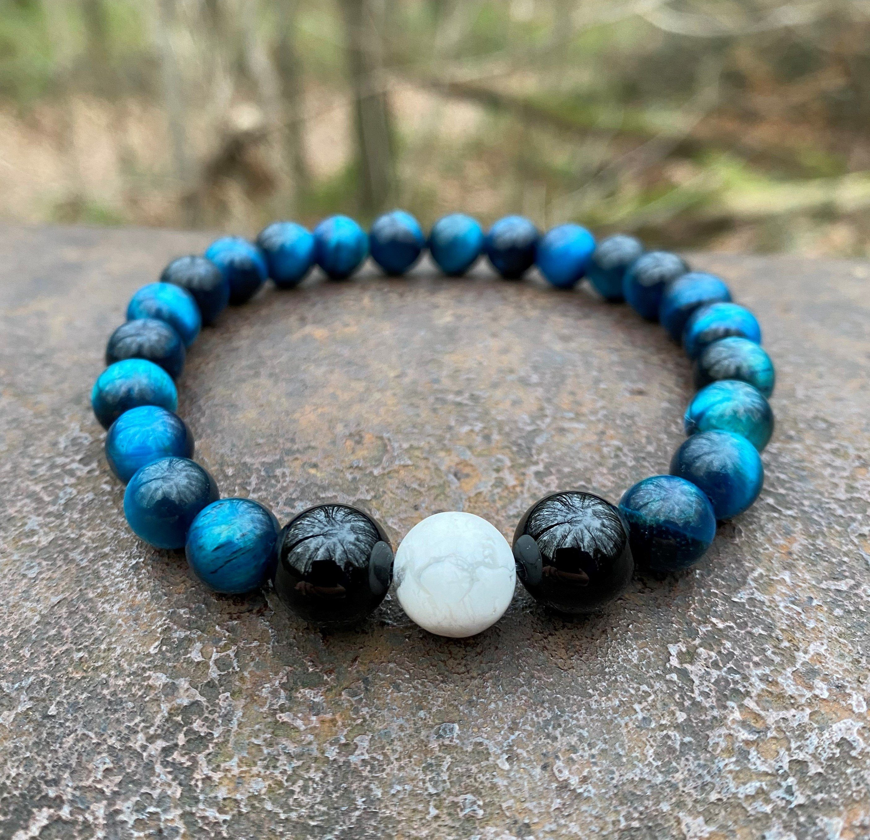 NAHLE Perlenarmband Naturstein Armband Tigerauge Onyx günstig online kaufen