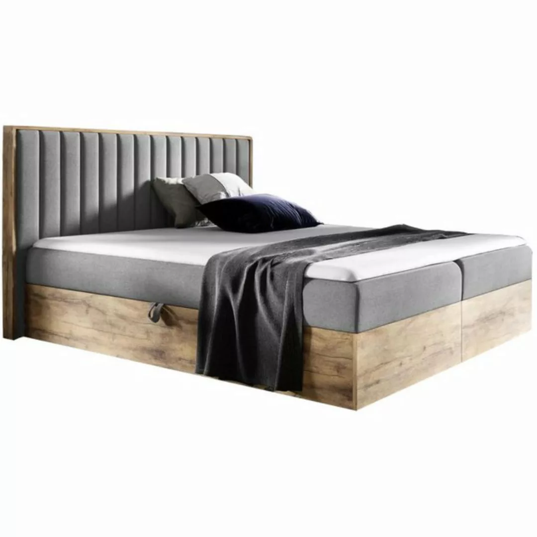 Beautysofa Boxspringbett WOOD4 Die Lieferung beinhaltet die Lieferung in di günstig online kaufen