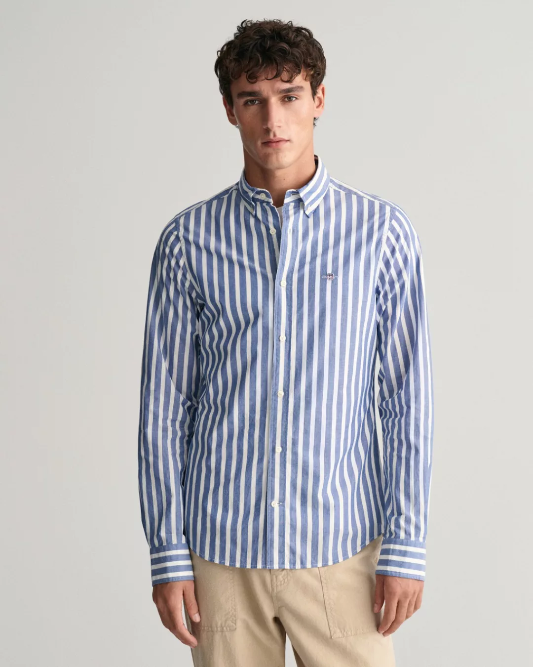 Gant Langarmhemd REG WIDE POPLIN STRIPE SHIRT mit breiten Streifen günstig online kaufen