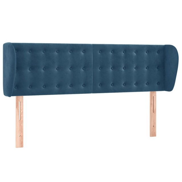 vidaXL Bett, Kopfteil mit Ohren Dunkelblau 147x23x78/88 cm Samt günstig online kaufen