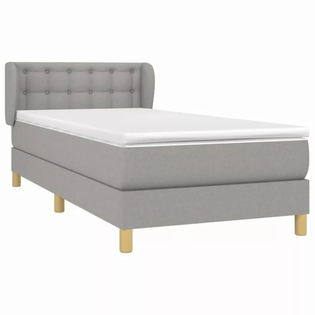 vidaXL Bettgestell Boxspringbett mit Matratze Hellgrau 80x200 cm Stoff Bett günstig online kaufen