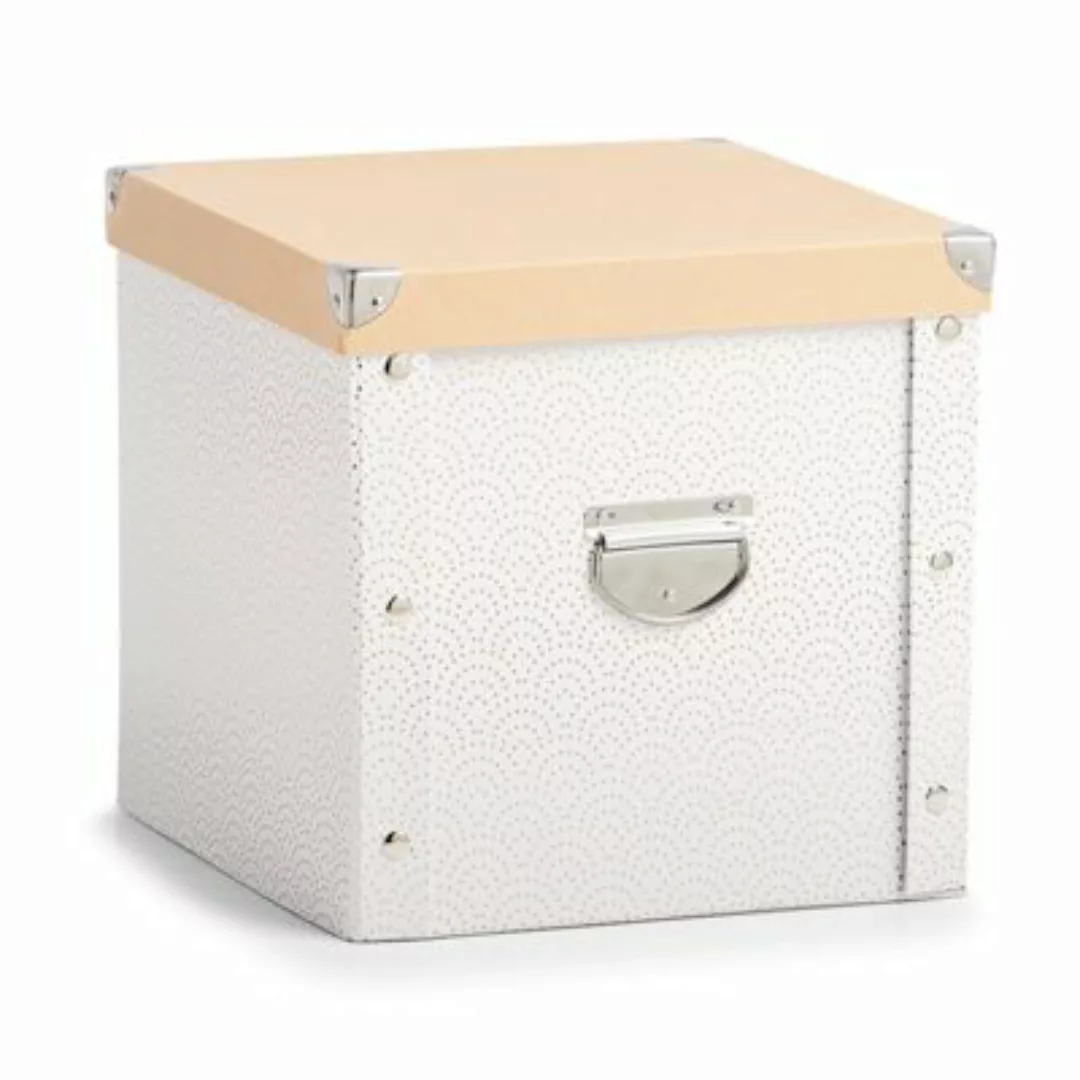 HTI-Living Weihnachtskugelbox Aufbewahrungskiste 30 x 30 x 29 cm weiß/gold günstig online kaufen