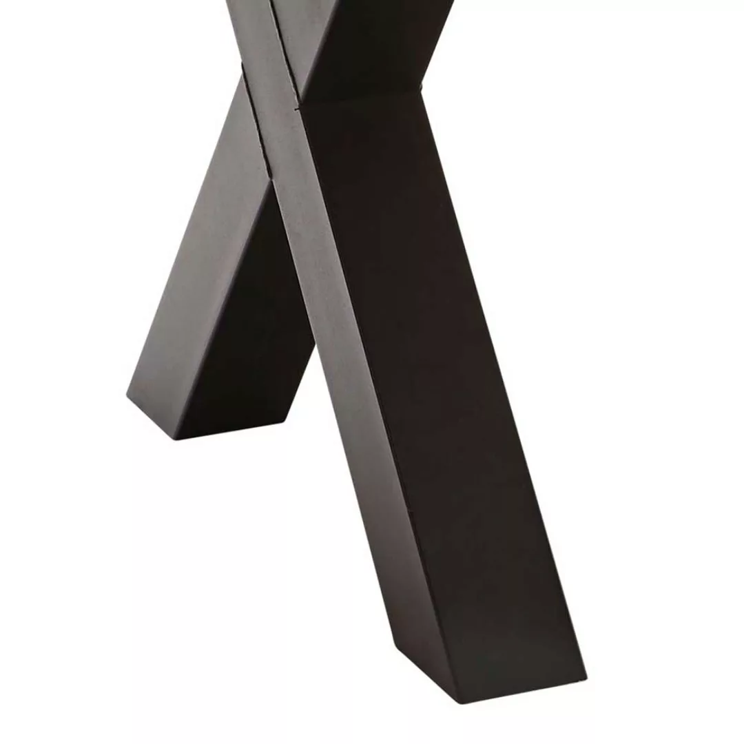 Tisch X-Gestell Metall mit Massivholzplatte Schweizer Kante günstig online kaufen
