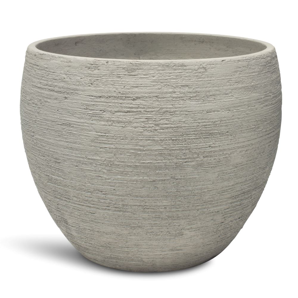 Pottery runder Blumentopf wellenartige Struktur Ø 50 cm, Höhe 44 cm grau günstig online kaufen