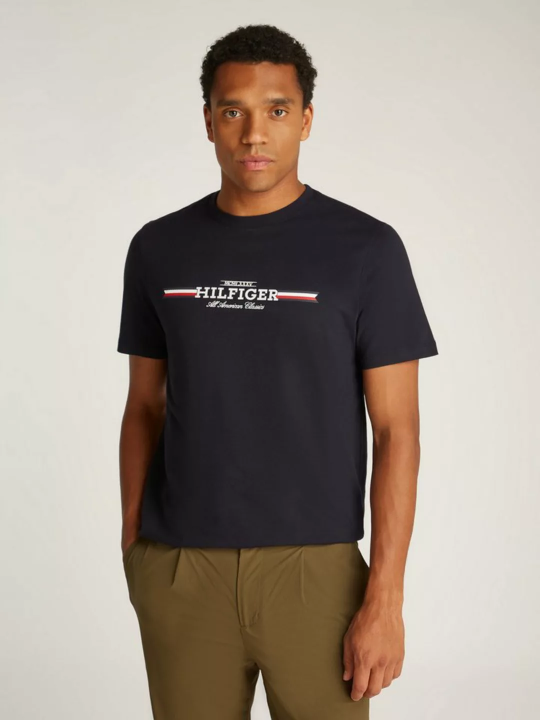 Tommy Hilfiger Rundhalsshirt HILFIGER CHEST STRIPE TEE günstig online kaufen