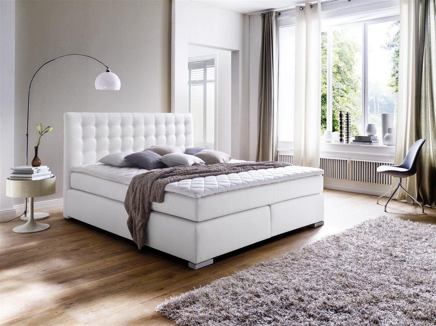 möbelando Boxspringbett Lenno, 202 x 117 x 211 cm (B/H/T) günstig online kaufen