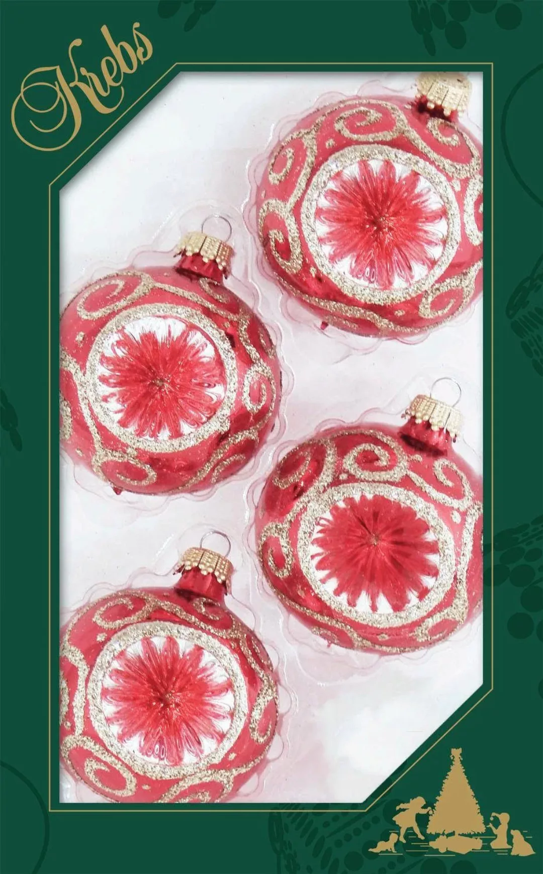 Krebs Glas Lauscha Weihnachtsbaumkugel "Reflexstyle, Weihnachtsdeko rot, Ch günstig online kaufen