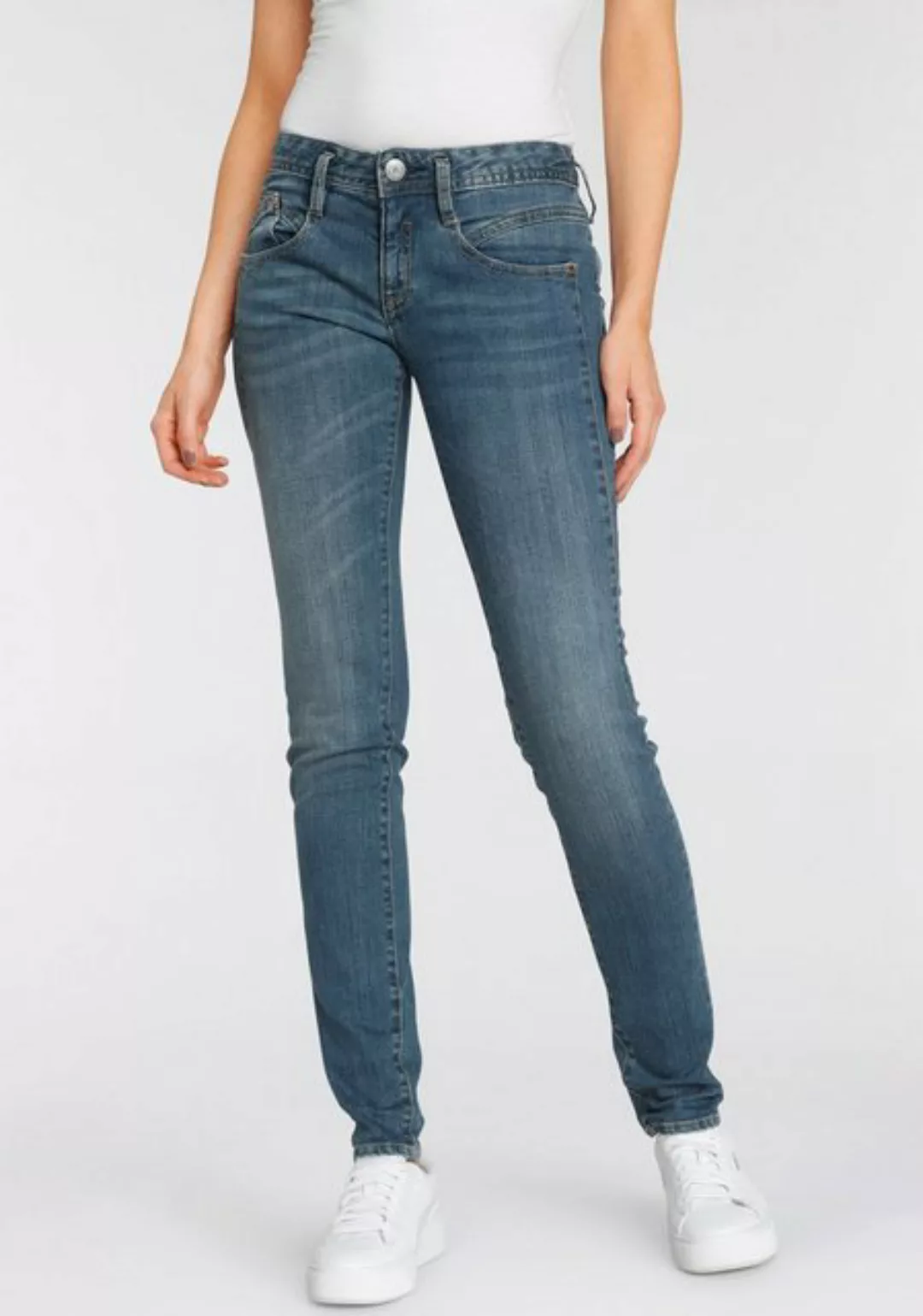 Herrlicher Slim-fit-Jeans GINA RECYCLED DENIM mit seitlichem Keileinsatz günstig online kaufen