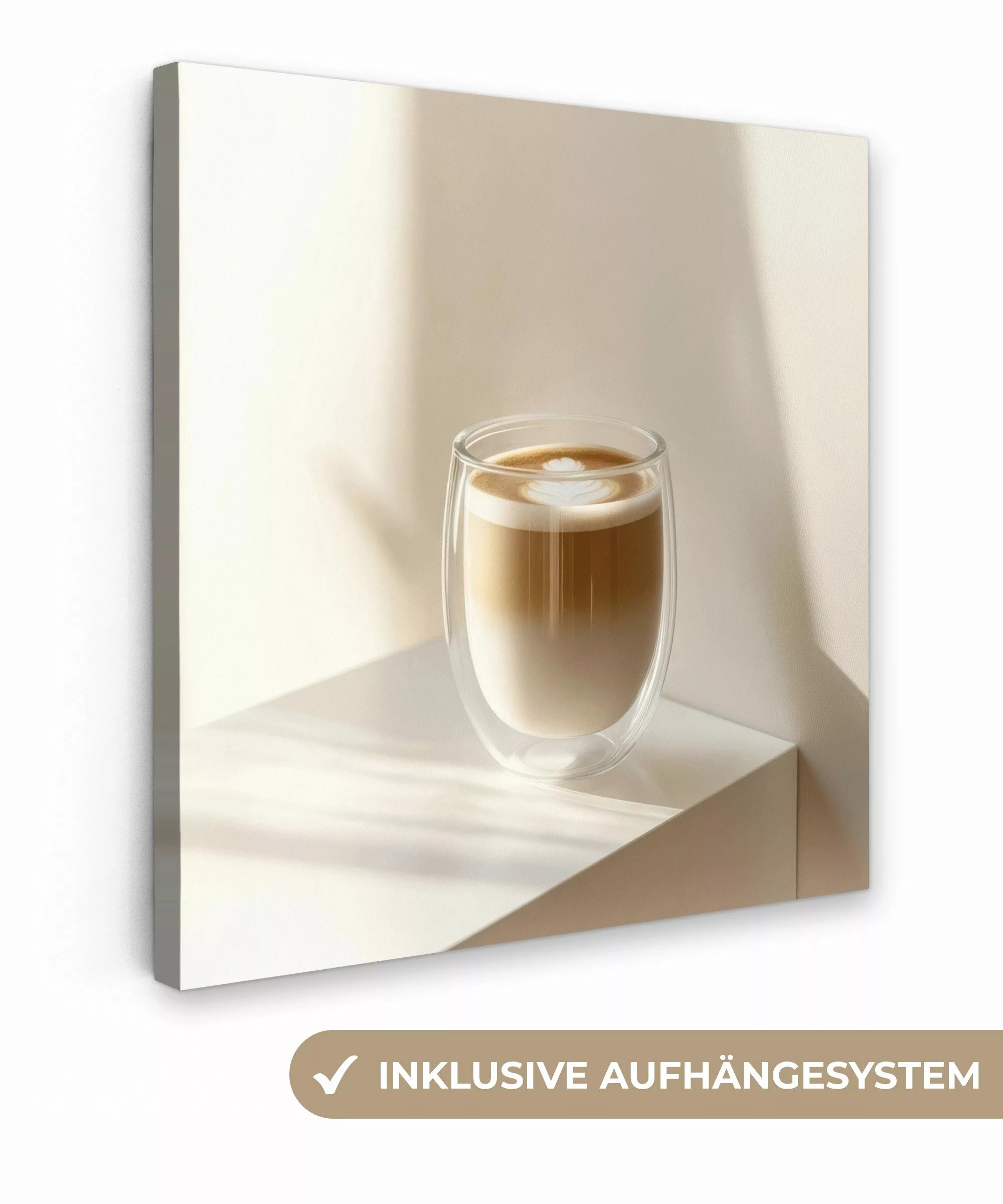 OneMillionCanvasses® Leinwandbild Becher - Latte - günstig online kaufen