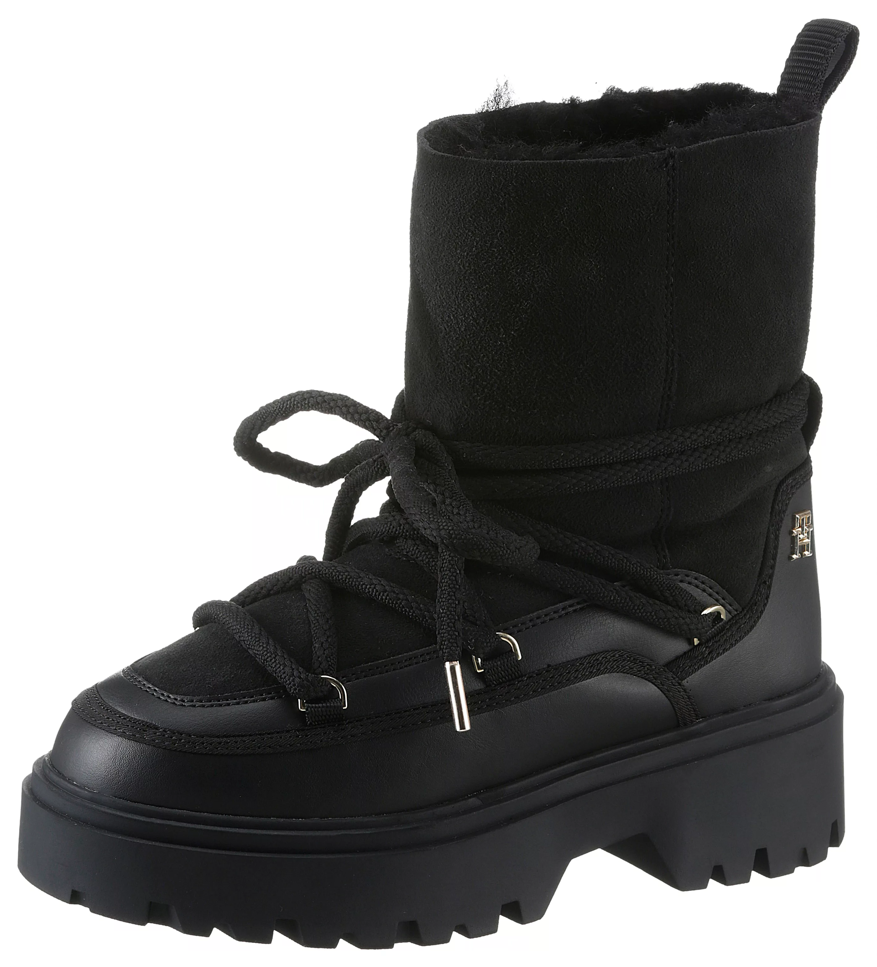 Tommy Hilfiger Snowboots "REAL SHEARLING LACE-UP SNOWBOOT", Blockabsatz, Wi günstig online kaufen