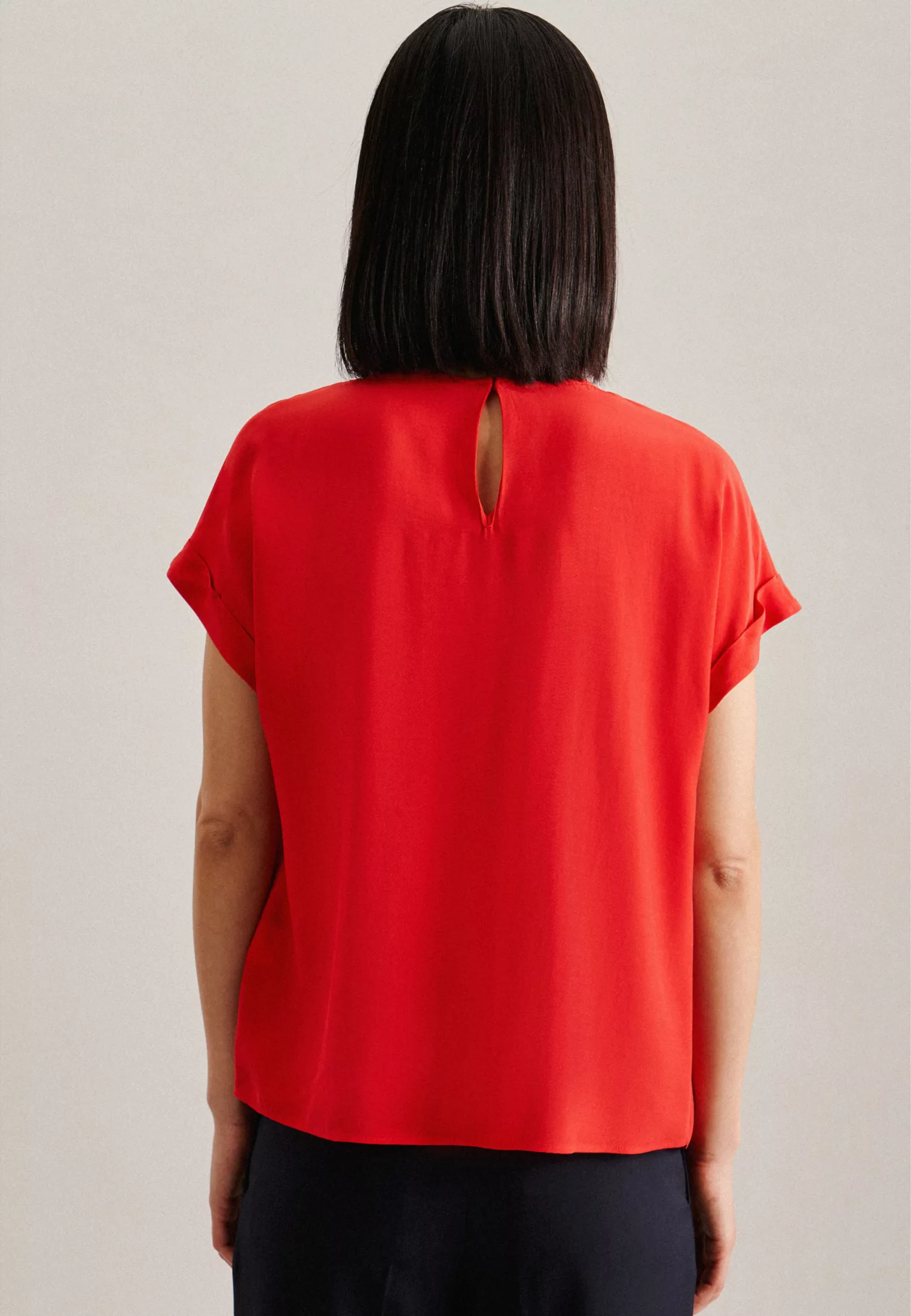 seidensticker Shirtbluse "Schwarze Rose", Kurzarm Rundhals Uni günstig online kaufen