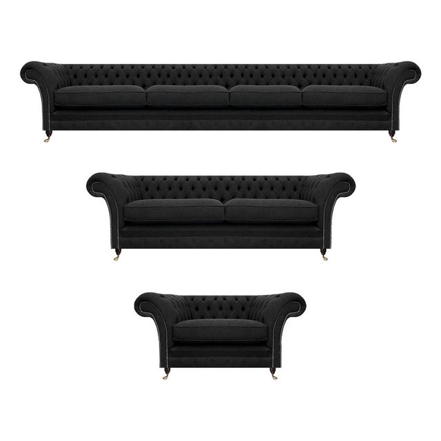 JVmoebel Chesterfield-Sofa Sofagarnitur 3tlg Polstermöbel Designer Sofas Ko günstig online kaufen