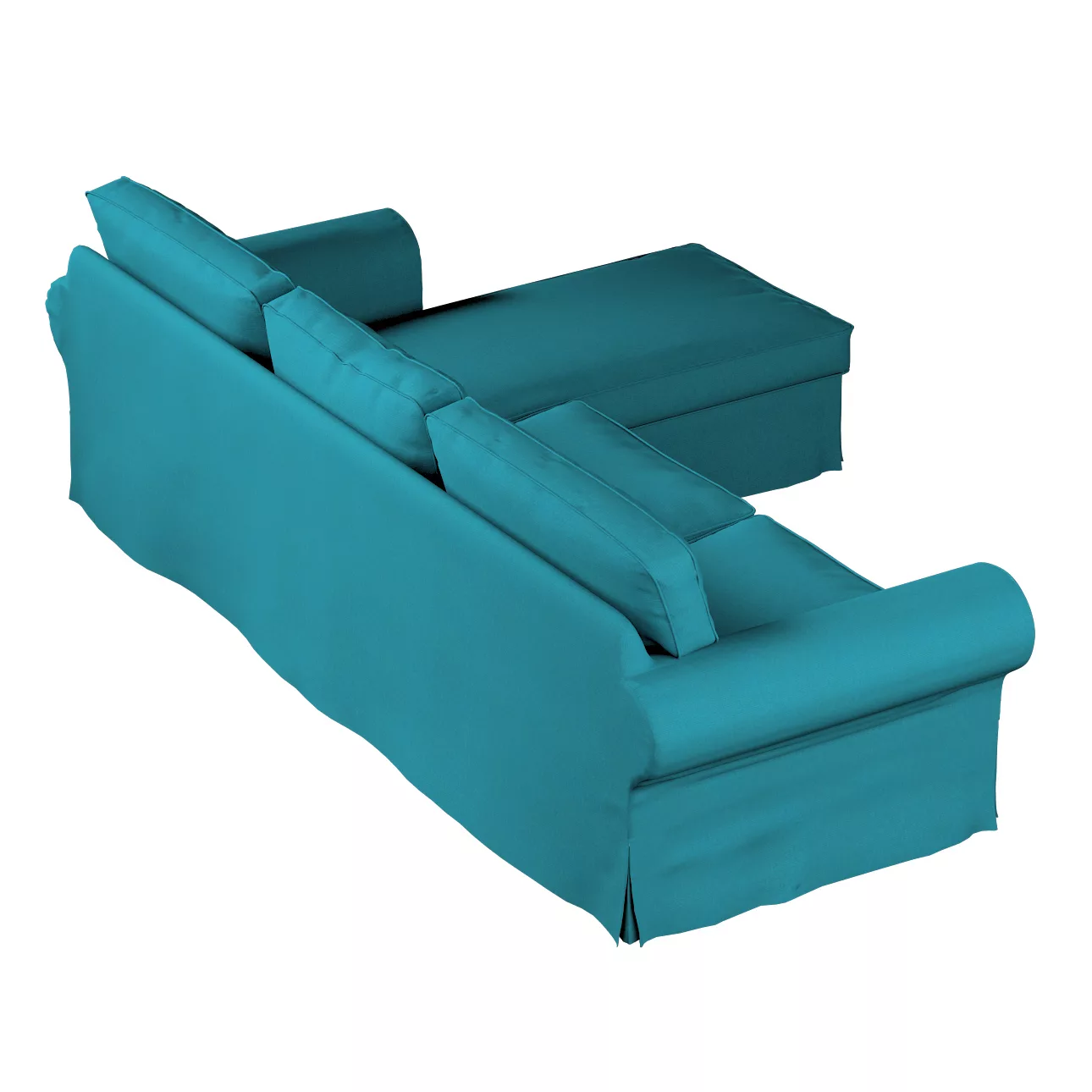 Bezug für Ektorp 2-Sitzer Sofa mit Recamiere, türkis, Ektorp 2-Sitzer Sofab günstig online kaufen