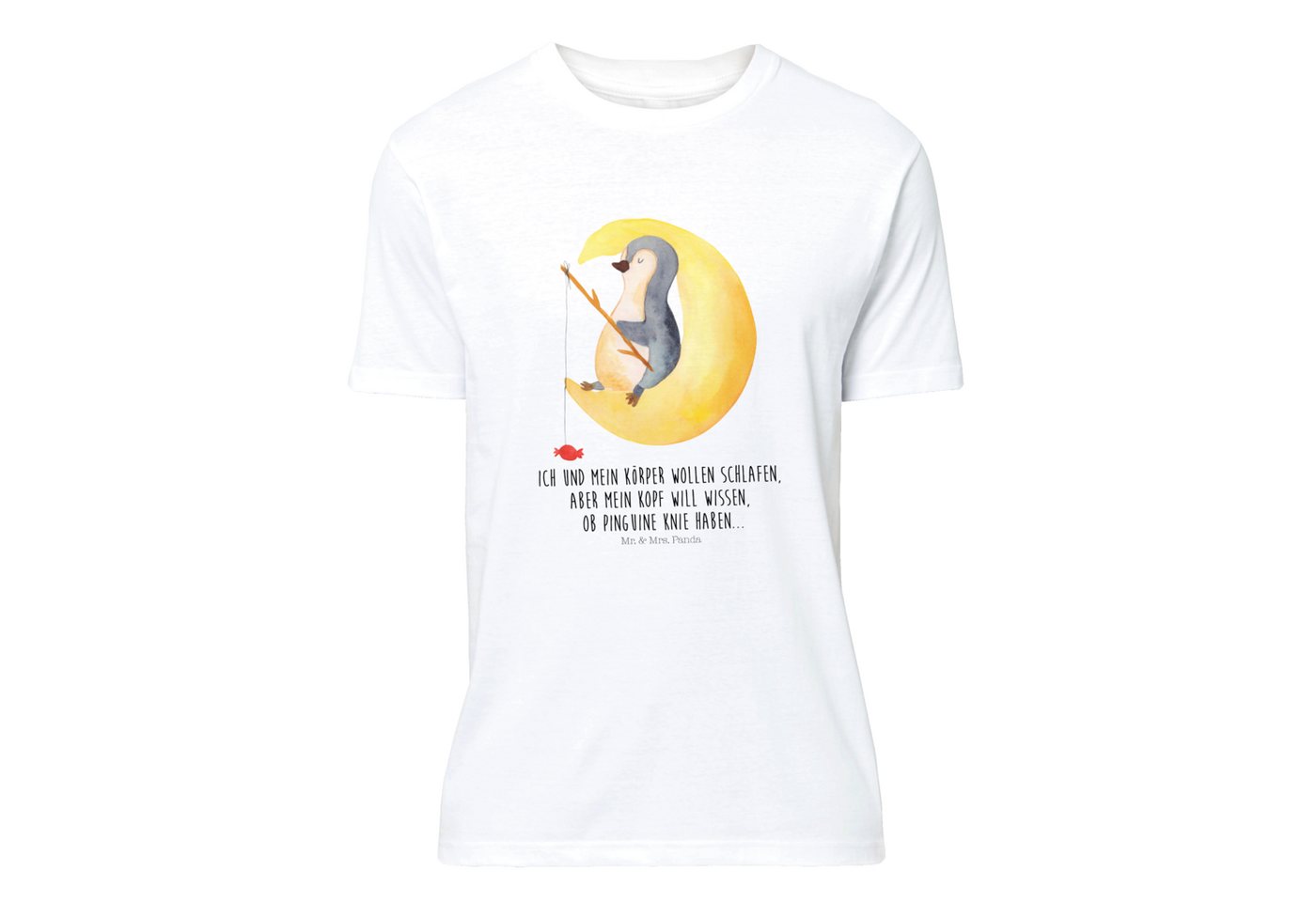 Mr. & Mrs. Panda T-Shirt Pinguin Mond - Weiß - Geschenk, Nachtruhe, Tshirt, günstig online kaufen