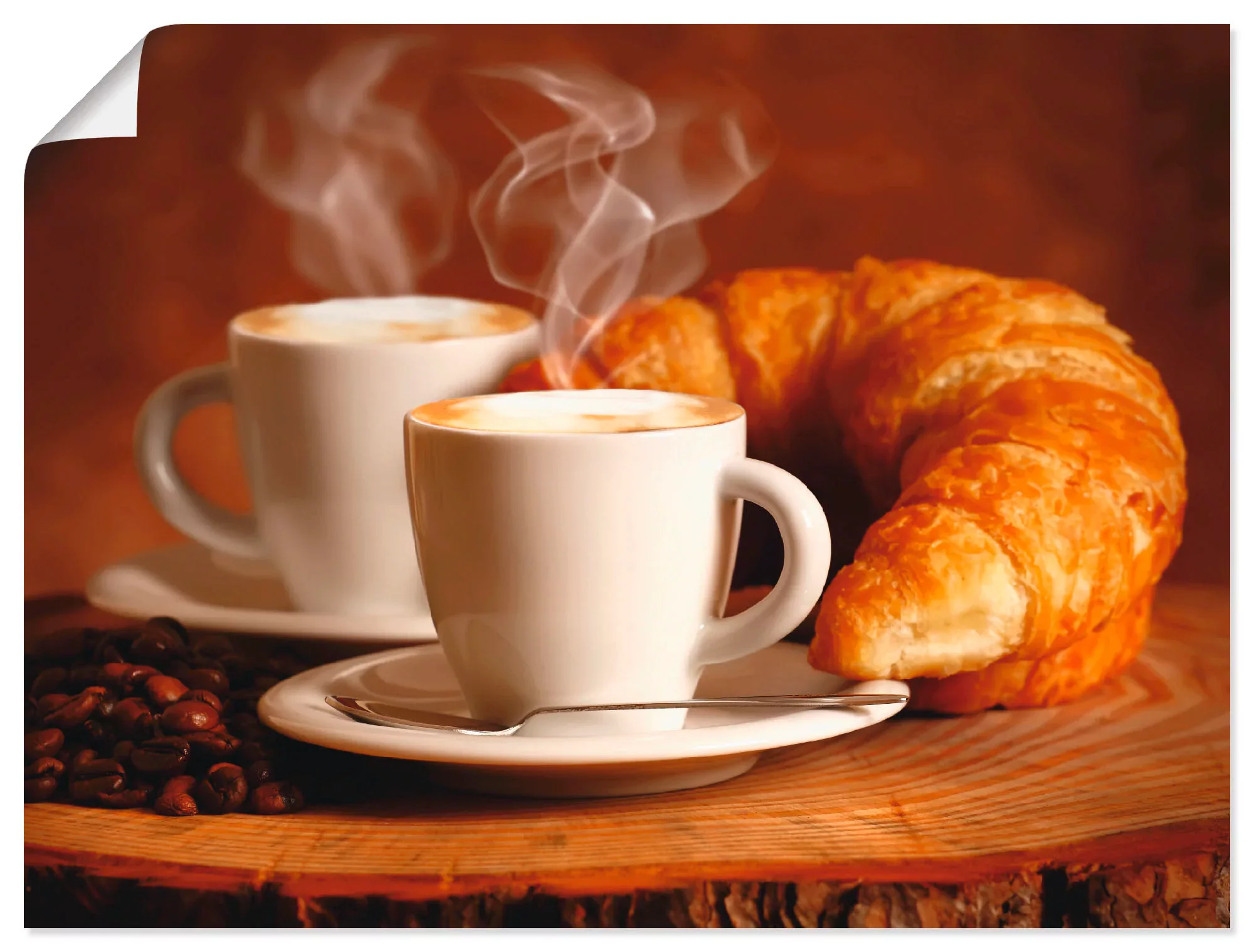 Artland Wandbild »Dampfender Cappuccino und Croissant«, Getränke, (1 St.), günstig online kaufen