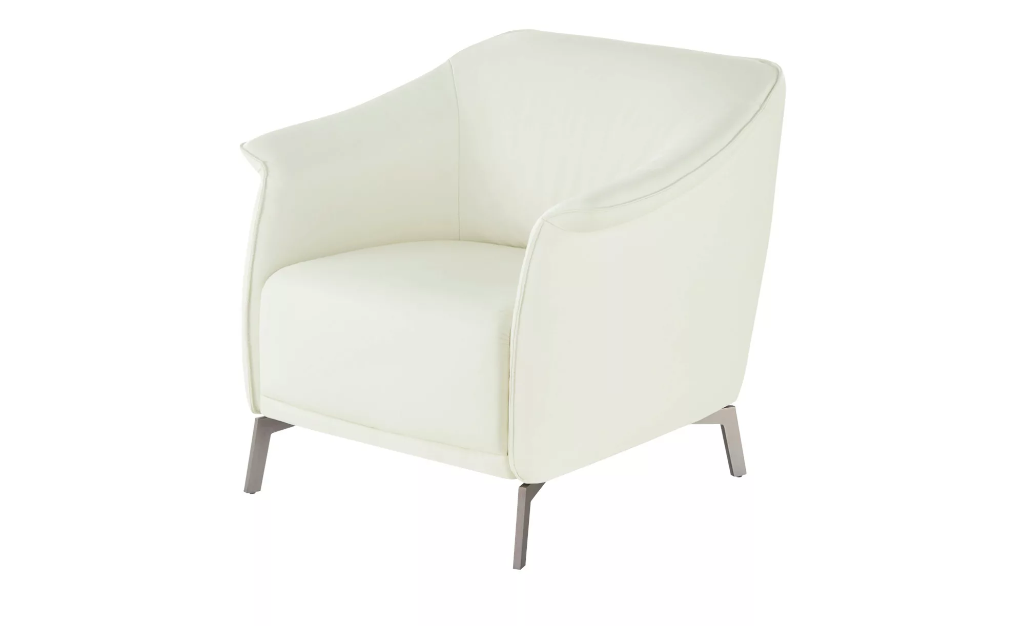Ledersessel - creme - 80 cm - 77 cm - 83 cm - Polstermöbel > Sessel > Leder günstig online kaufen