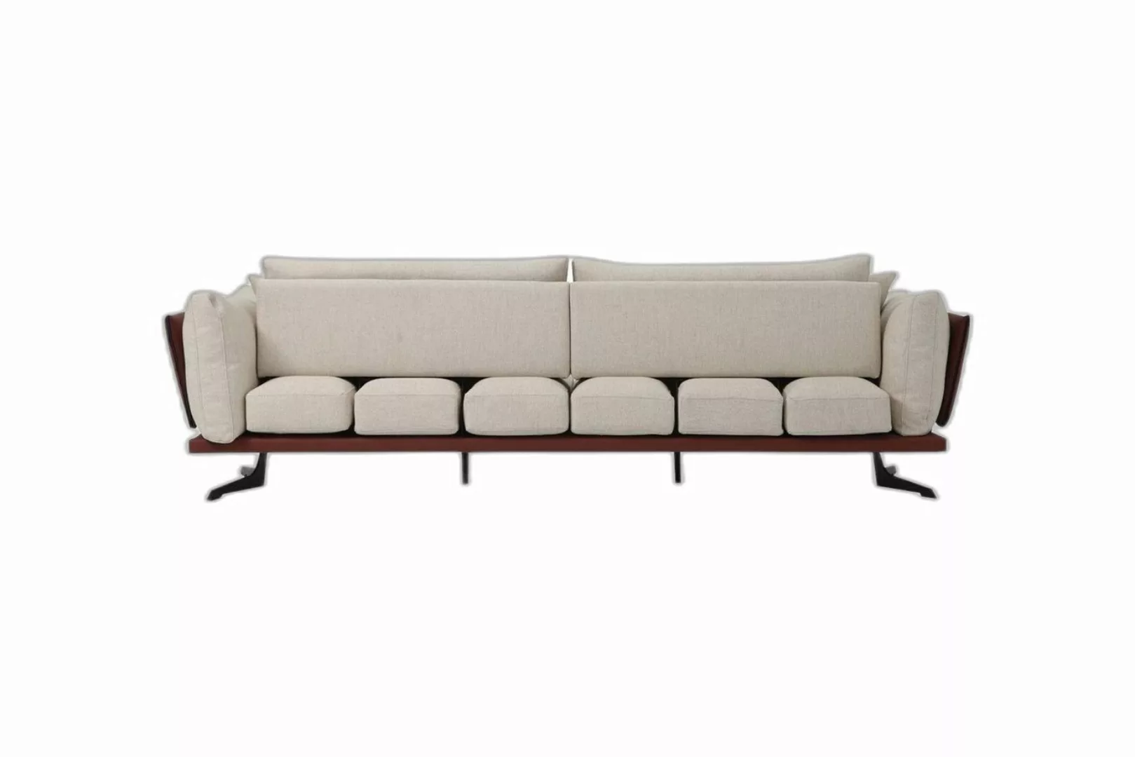 Xlmoebel 4-Sitzer Beige Modernes Design 4-Personen Stoffsofa für Wohnzimmer günstig online kaufen