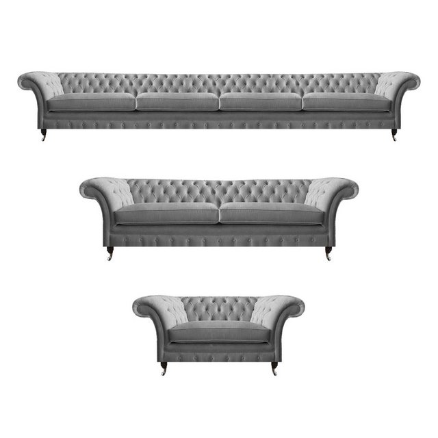 JVmoebel Chesterfield-Sofa Designer Sofas Set 3tlg Luxus Chesterfield Sofag günstig online kaufen
