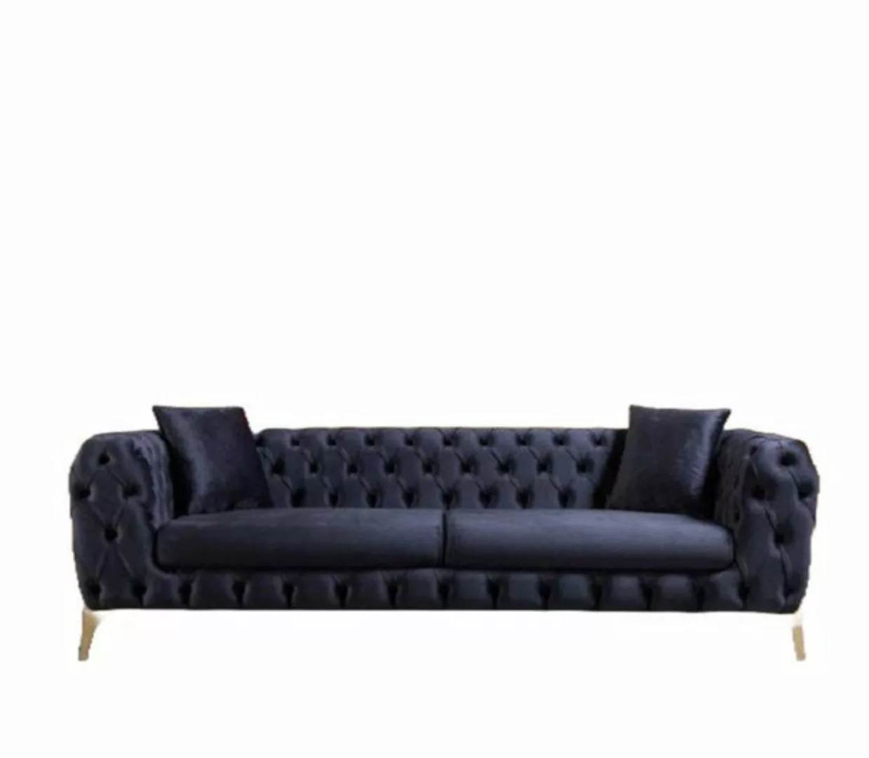 Xlmoebel 3-Sitzer Neues luxuriöses Designer-Sofa in Blau mit Edelstahlfüßen günstig online kaufen