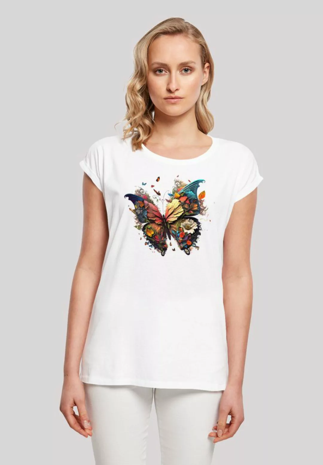 F4NT4STIC T-Shirt Schmetterling Bunt Print günstig online kaufen