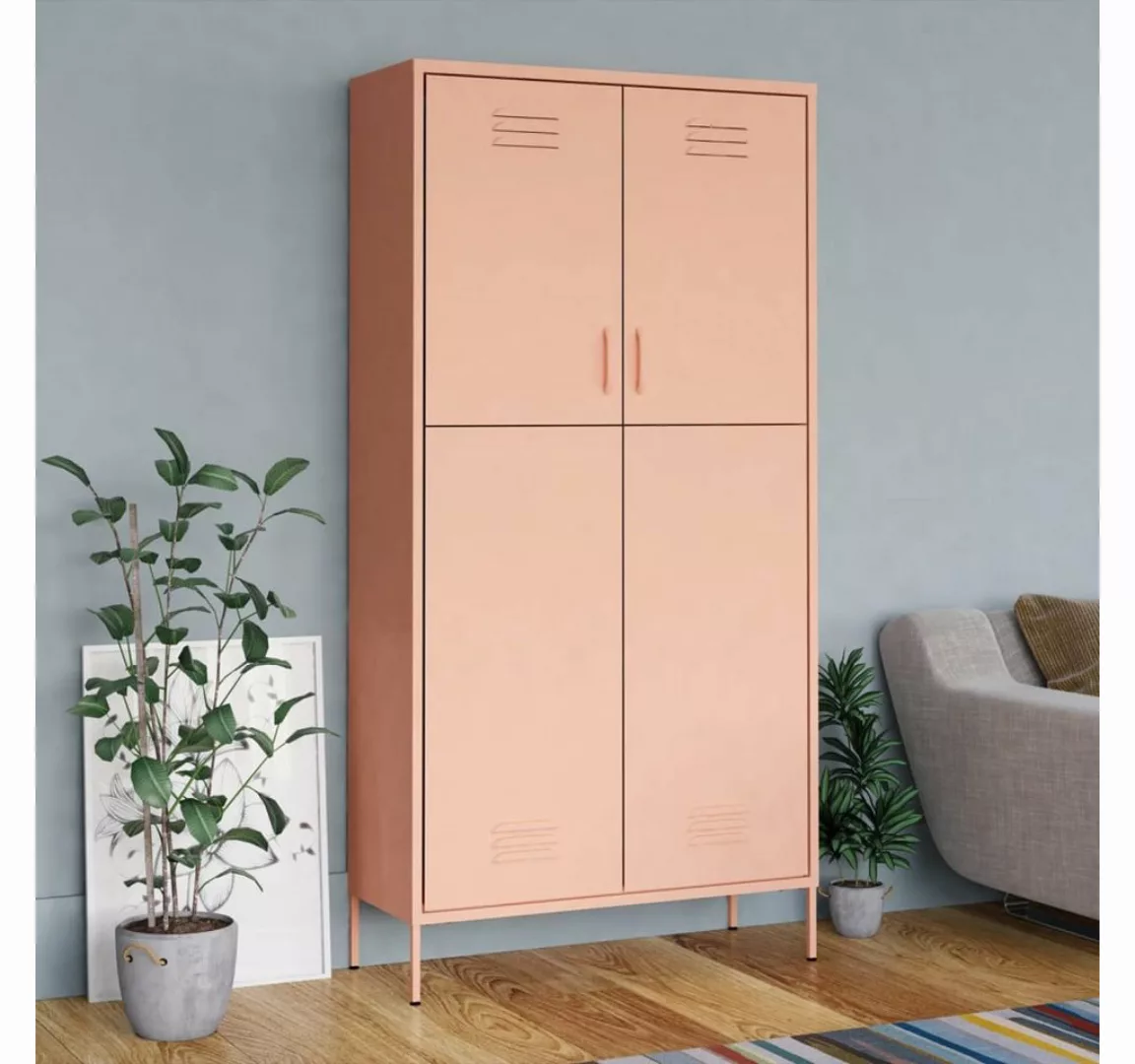 vidaXL Spind Kleiderschrank Spind Rosa 90x50x180 cm Stahl günstig online kaufen