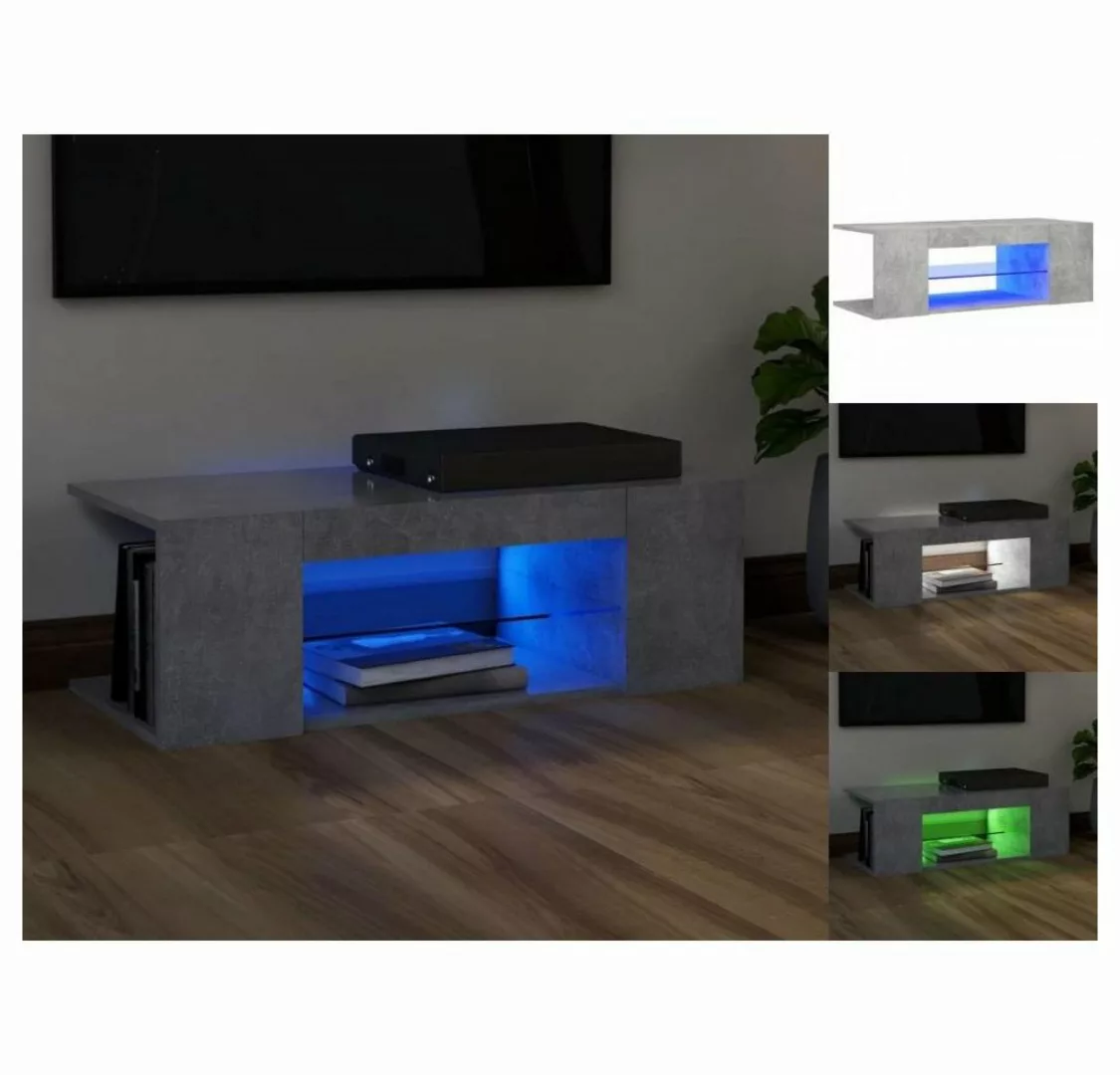 vidaXL TV-Schrank TV-Schrank mit LED-Leuchten Betongrau 90x39x30 cm Lowboar günstig online kaufen