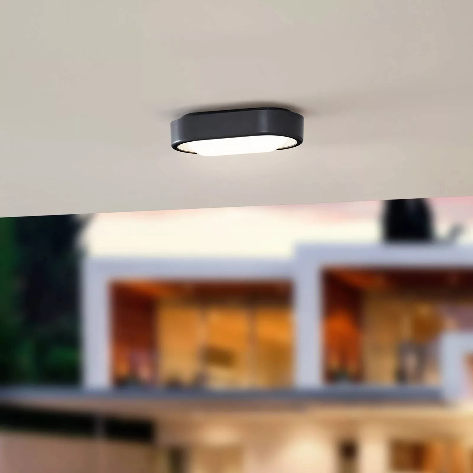 Lindby LED-Außenwandleuchte Niniel, schwarz/weiß, Kunststoff günstig online kaufen