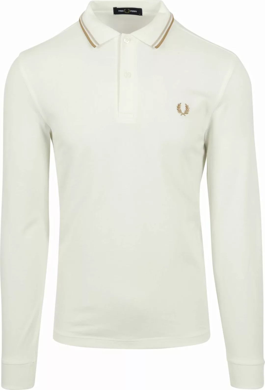 Fred Perry Langarm-Poloshirt Off White U83 - Größe L günstig online kaufen