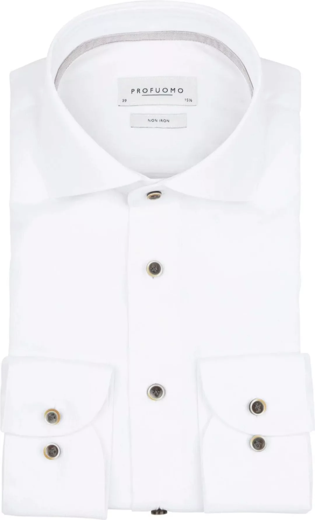 Profuomo Dobby Hemd Weiß - Größe 42 günstig online kaufen