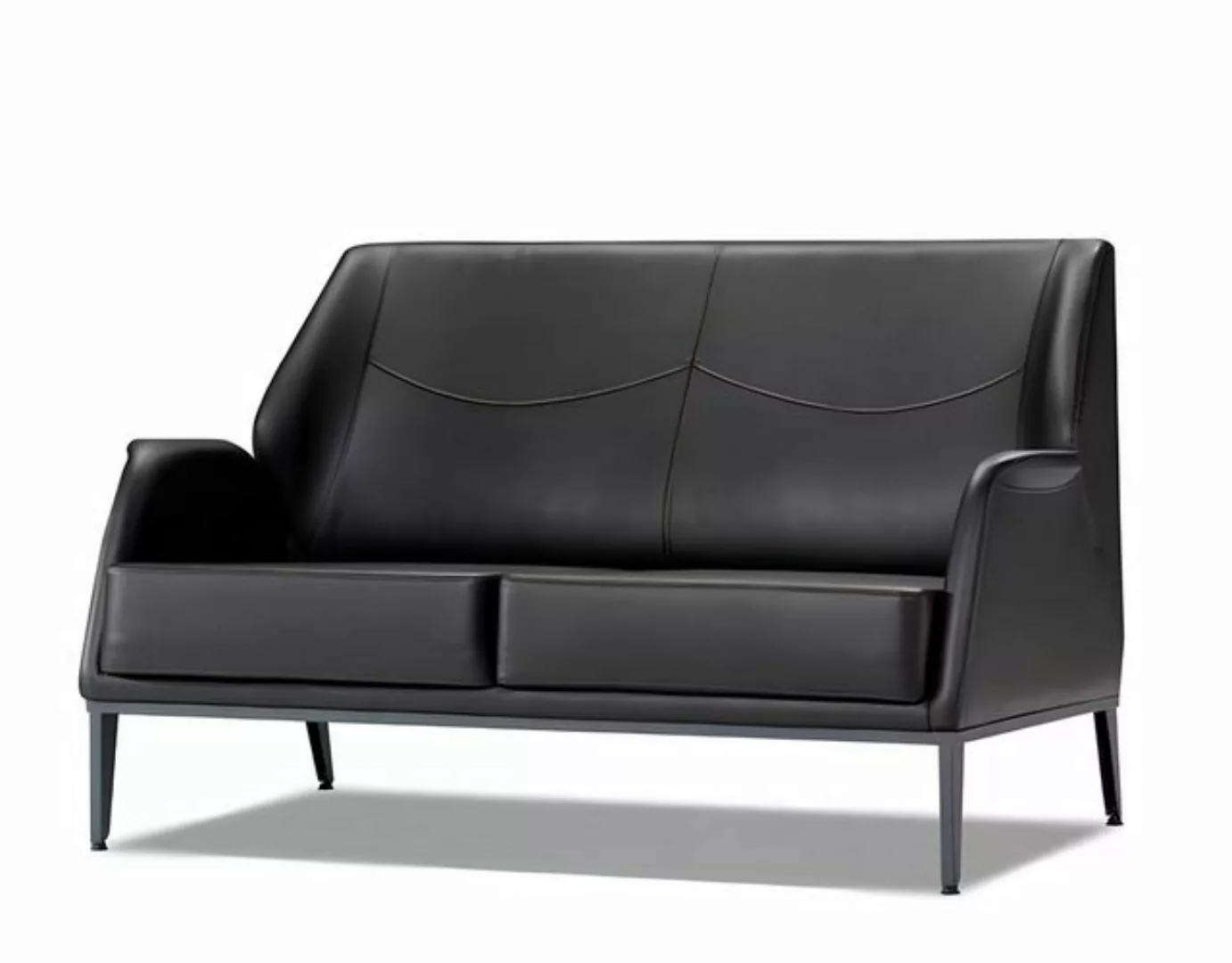 JVmoebel 2-Sitzer Luxuriöse Schwarze Ledercouch Designer Polstermöbel Moder günstig online kaufen