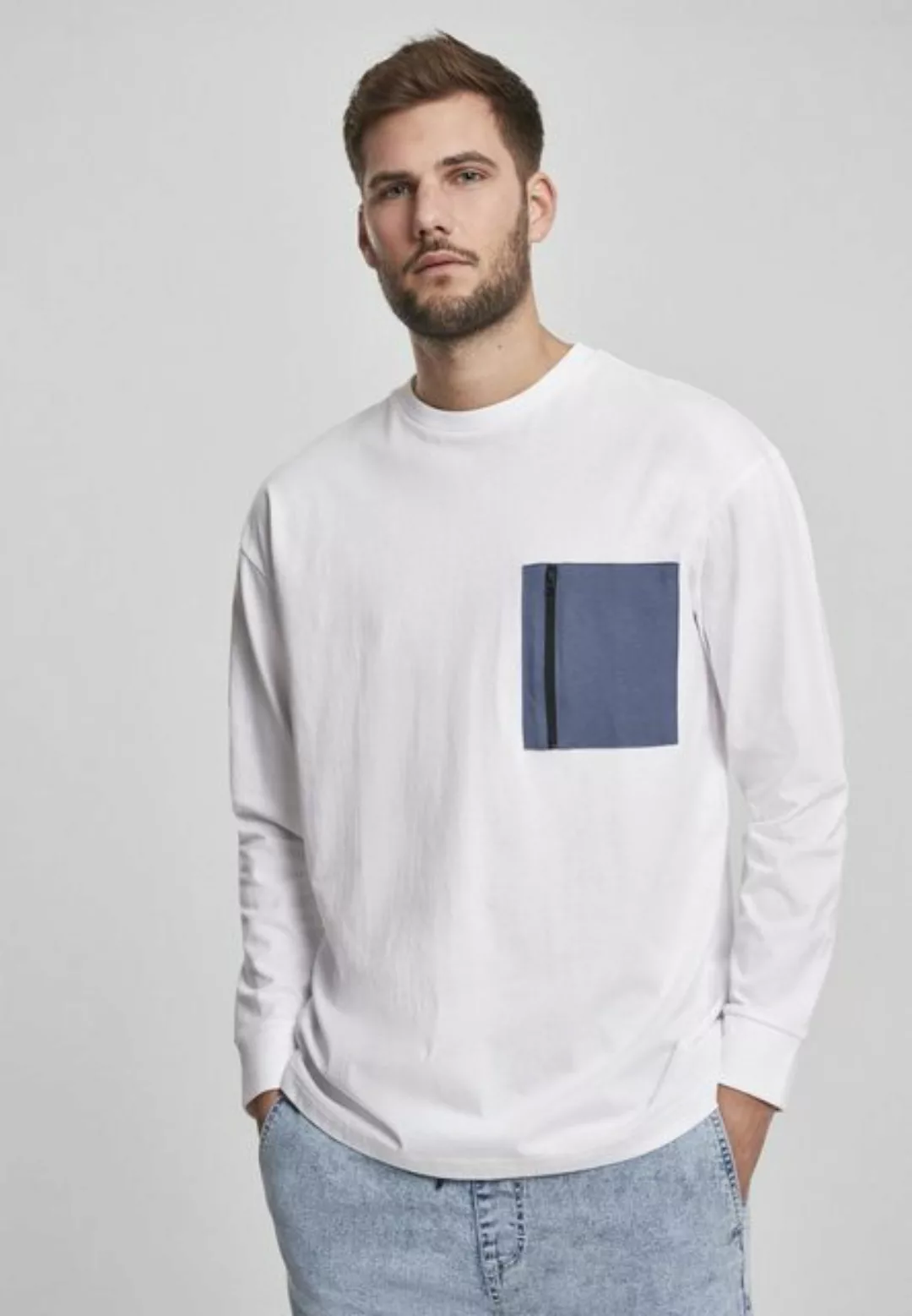 URBAN CLASSICS T-Shirt Urban Classics Herren Boxy Big Contrast Pocket LS (1 günstig online kaufen