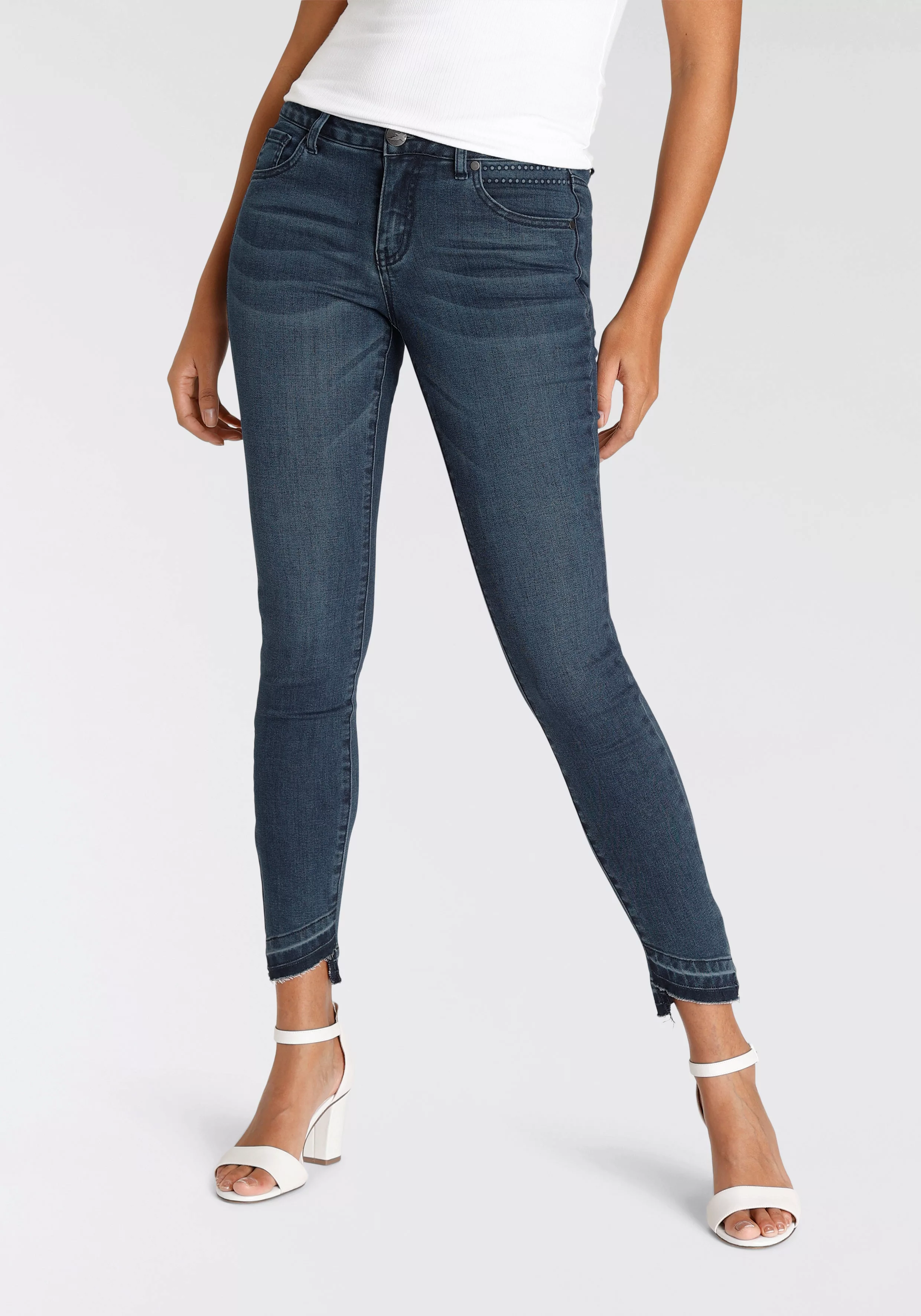 Arizona Skinny-fit-Jeans, Mit Kontrastsaum günstig online kaufen