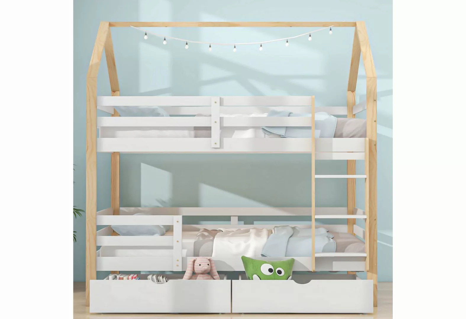Gotagee Kinderbett Doppelbett Kinderbett mit Schubladen Hausbett Einzelbett günstig online kaufen