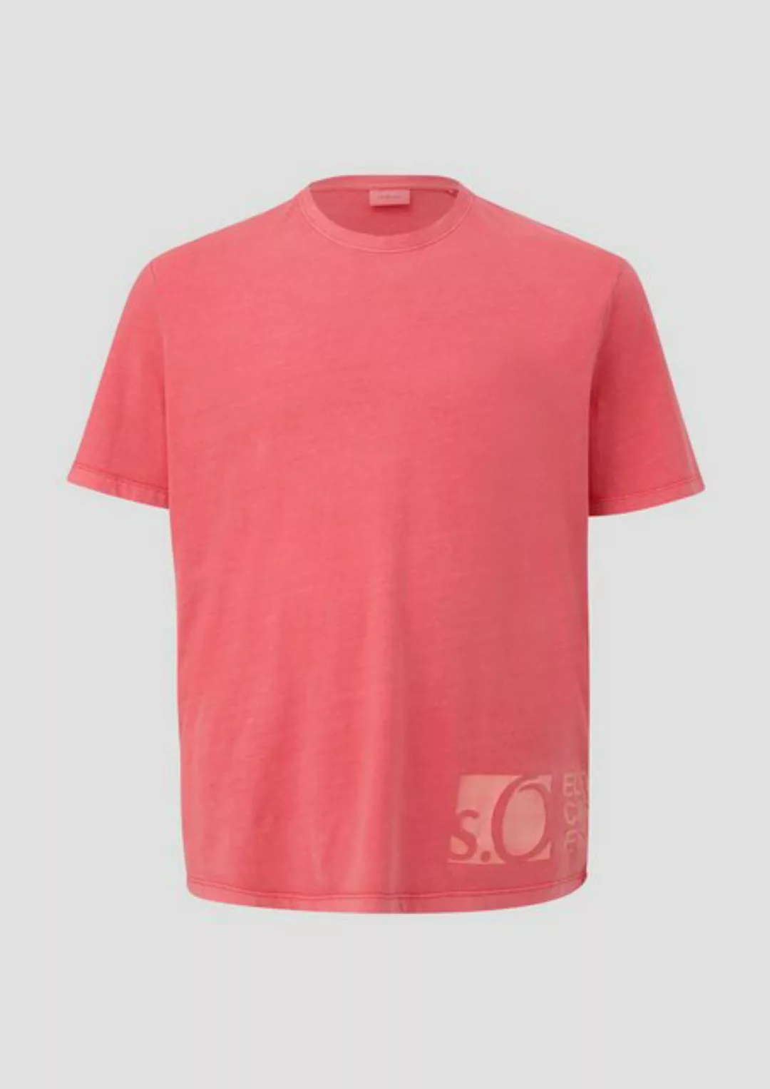 s.Oliver Kurzarmshirt T-Shirt mit Label-Print Garment Dye günstig online kaufen