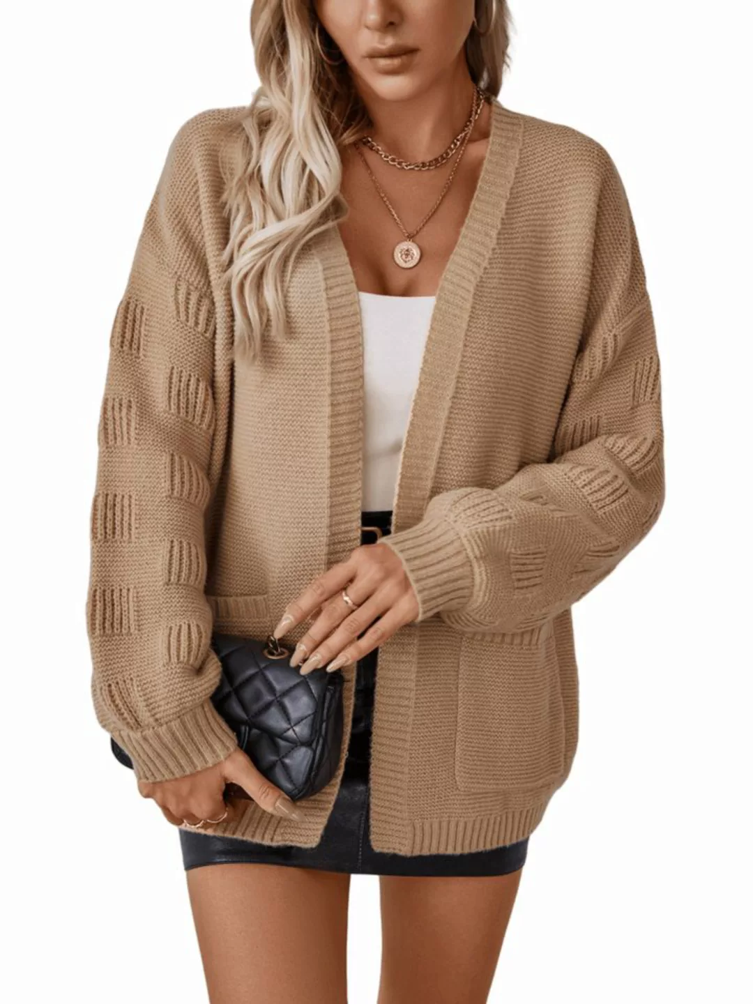 Nebelmeer Strickjacke Taschenstrickjacke Mantel, Herbst- und Winterdamen lä günstig online kaufen