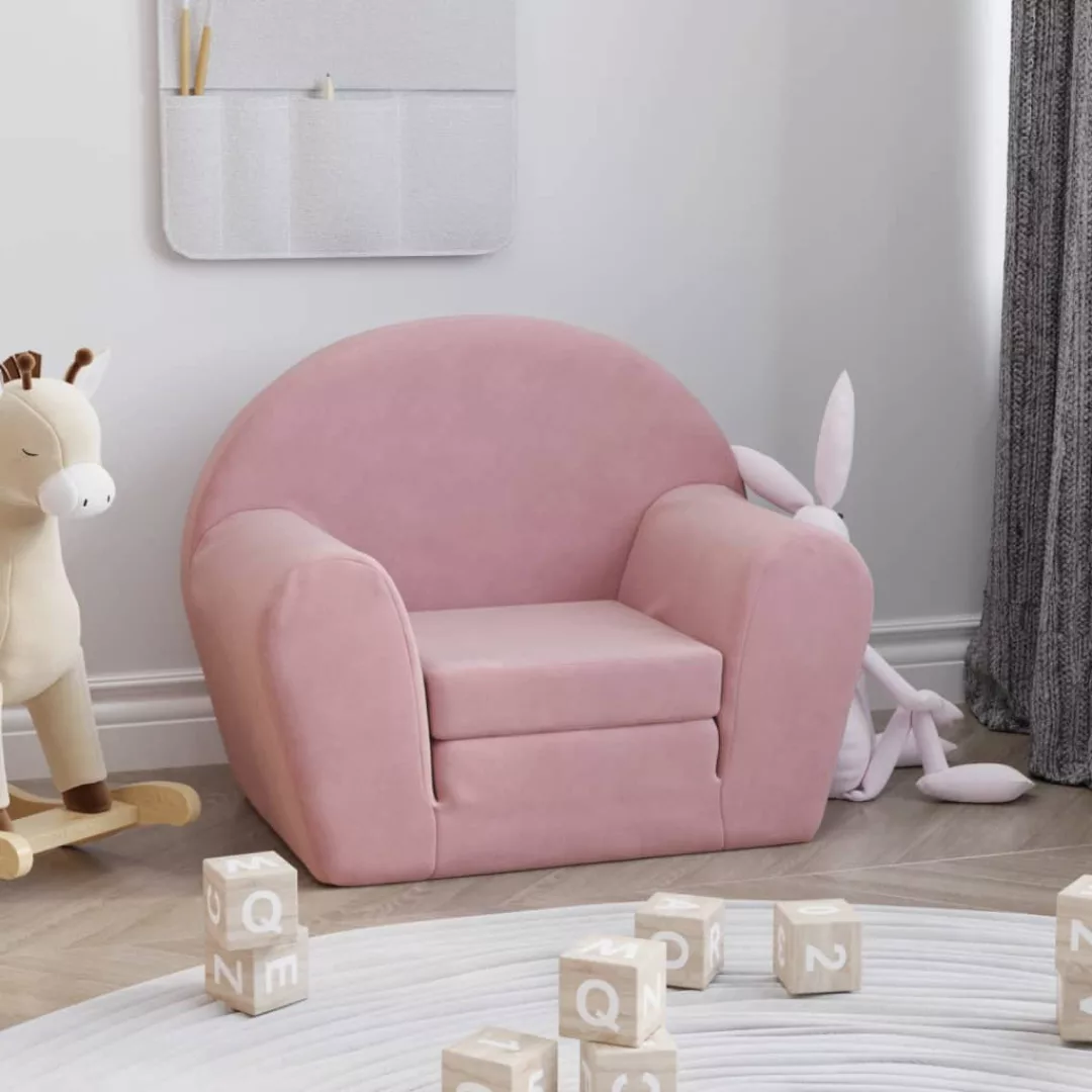 Vidaxl Kindersofa Rosa Weich Plüsch günstig online kaufen