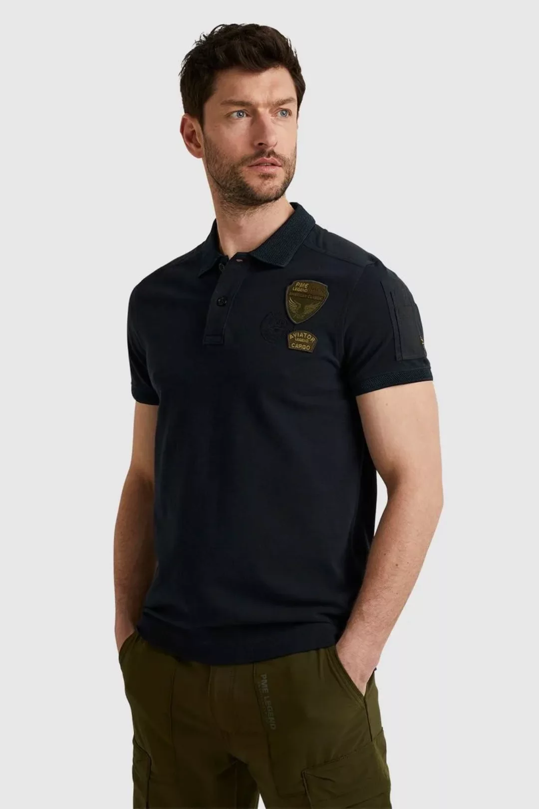 PME Legend Poloshirt Logo Navy - Größe L günstig online kaufen