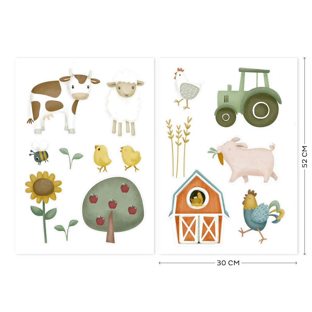 LITTLE DUTCH Wandsticker "Little Farm", (Set), Selbstklebend (2x - 42x30cm) günstig online kaufen