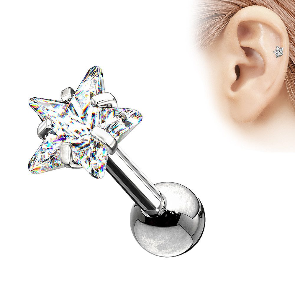 Taffstyle Piercing-Set Tragus Chirurgenstahl mit Stern günstig online kaufen