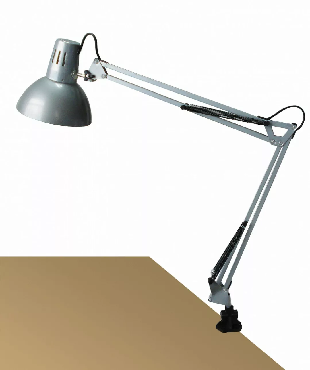 Schreibtischlampe silberfarben klemmbar E27 Arno günstig online kaufen