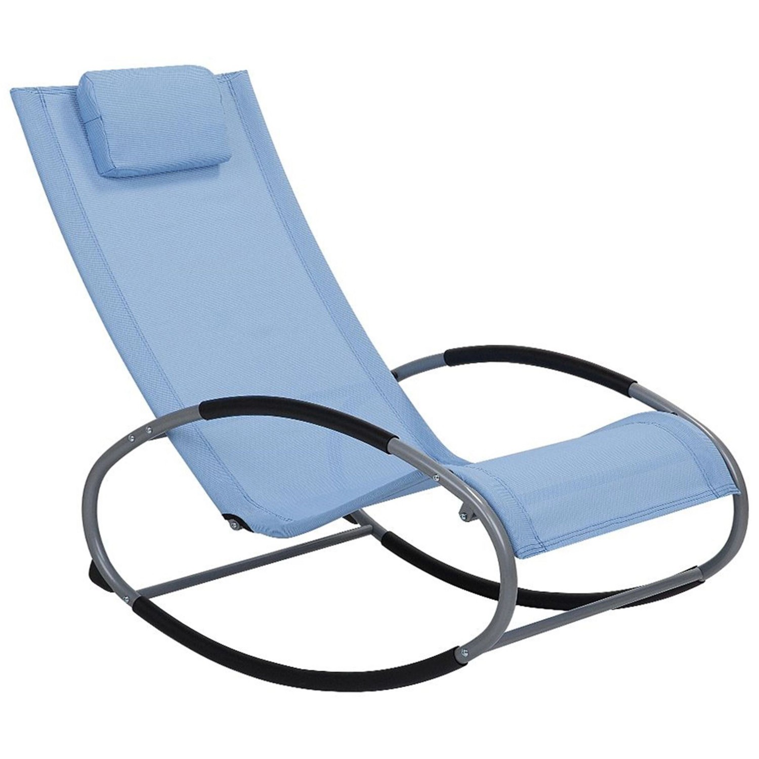 Beliani Gartenliege Blau Schwarz Silber 107x62x88 günstig online kaufen