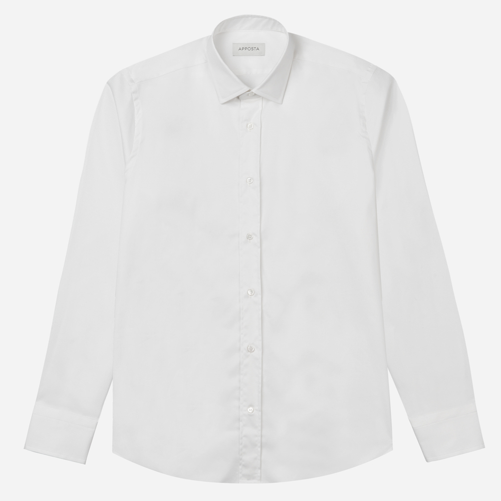 Hemd  einfarbig  weiß stretch popeline supima, kragenform  modernisierter s günstig online kaufen