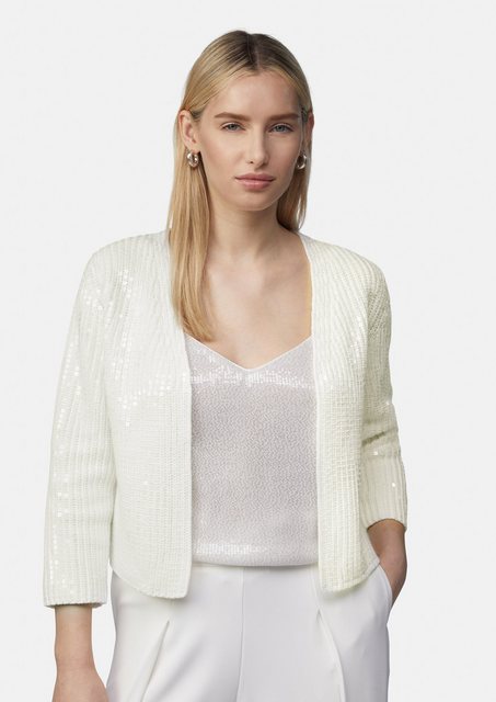 Comma Strickjacke Taillierter Cardigan mit Pailletten und 3/4-Ärmeln günstig online kaufen