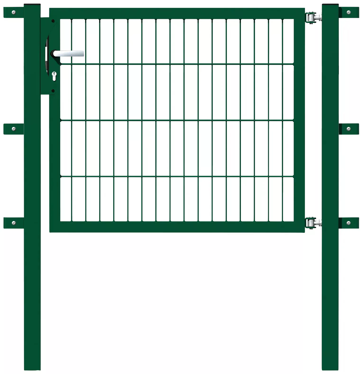 Metallzaun Einzeltor für Doppelstabmatte Grün z. Einbetonieren 80 cm x 100 günstig online kaufen