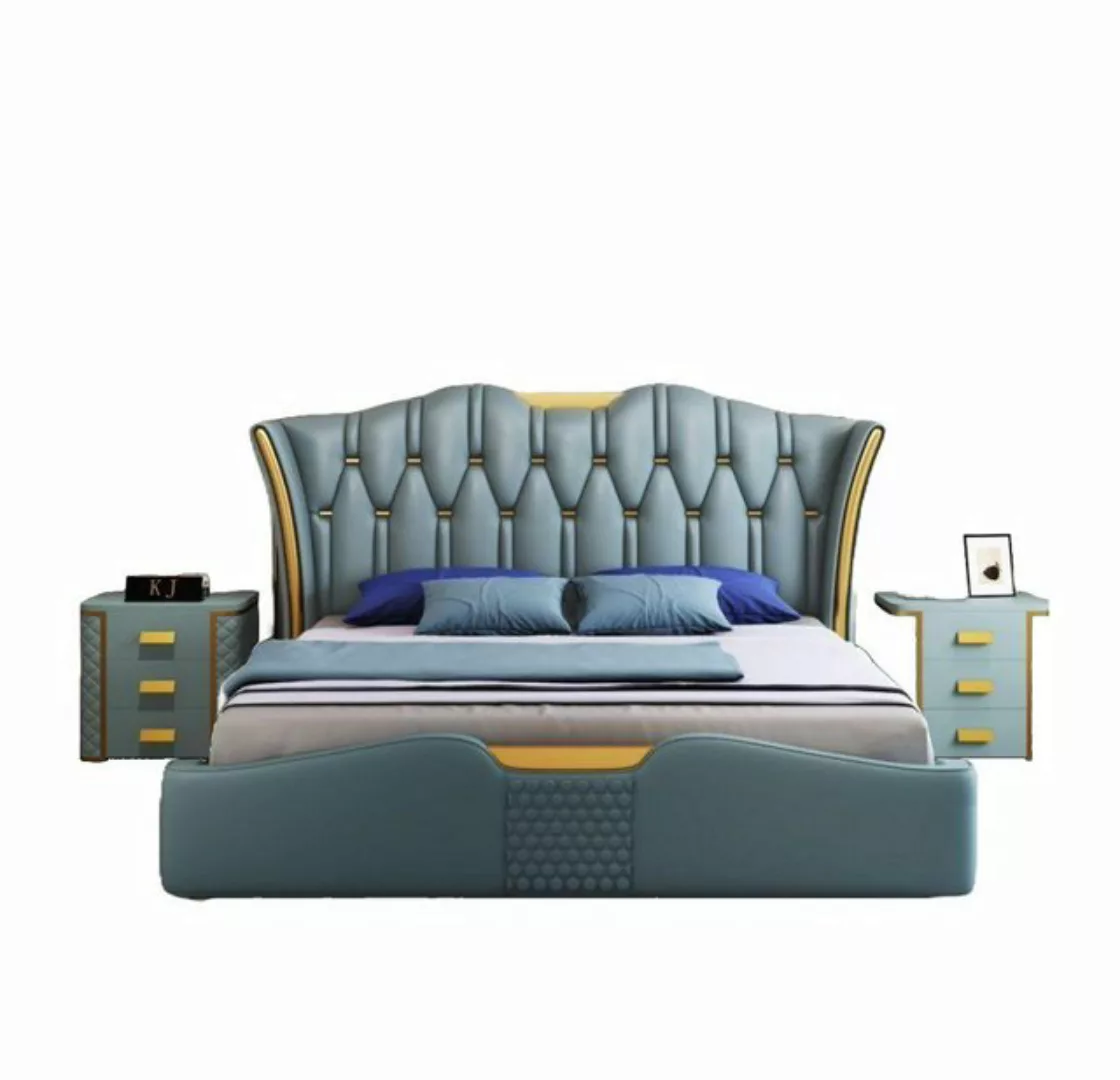 JVmoebel Bett, Grünes Schlafzimmer Bett Polster Design Luxus Doppel Hotel B günstig online kaufen